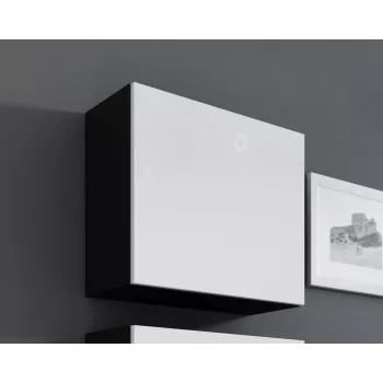 Armadietto Cama Square VIGO 50/50/30 nero/bianco lucido