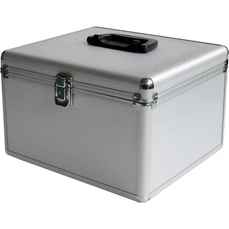 MEDIARANGE BOX76 - scatola per conservazione - 300 dischi - argento - pile - plastica - legno - 120 mm - alluminio