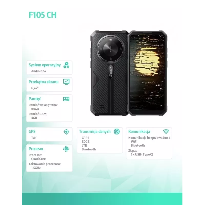 Smartphone FOSSiBOT F105 nero CH — FOSSIBOTF105SchwarzCH
