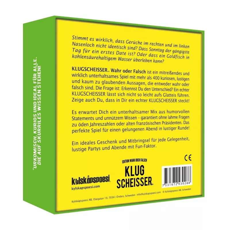 Klugscheisser - Wahr oder Falsch Edition, gioco da festa