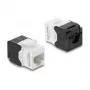 Delock 90802 Modulo Keystone da RJ45 a LSA Cat.6 UTP, senza attrezzi, nero/bianco