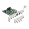 Scheda DeLOCK PCI Express x1 con 2 x USB 3.2 Gen 1 Type-A + 1 x header interno a 19 pin