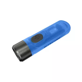 Torcia portachiavi Nitecore TIKI GITD BLUE - grigio, ricaricabile USB, 1 lm, 55 mm, 12 g, IP66, antiurto