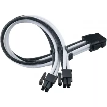 SilverStone PP07E - cavo prolunga alimentazione - EPS12V a 8 poli (4+4) (M) a EPS12V a 8 poli (F) - 30 cm - nero, bianco (SST-PP07E-EP