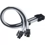 SilverStone PP07E - cavo prolunga alimentazione - EPS12V a 8 poli (4+4) (M) a EPS12V a 8 poli (F) - 30 cm - nero, bianco (SST-PP07E-EP