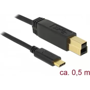Cavo USB DeLOCK 83674 USB 3.2 Gen 2 0,5 m USB C USB B nero
