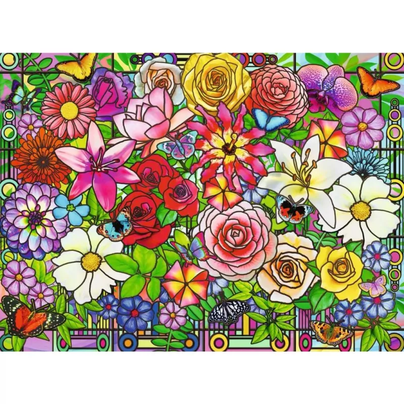 Ravensburger Feel Well & Puzzle - Blumenfenster, 100 pezzi, elementi tattili