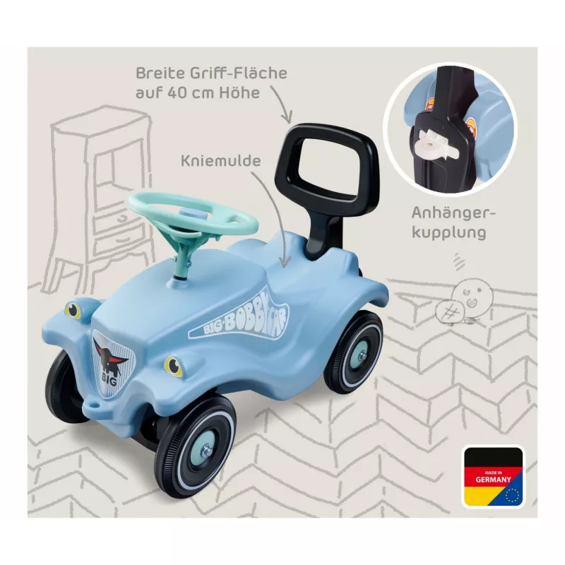 Bobby Car Classic bundle + Walker, cavalcabile azzurro/verde