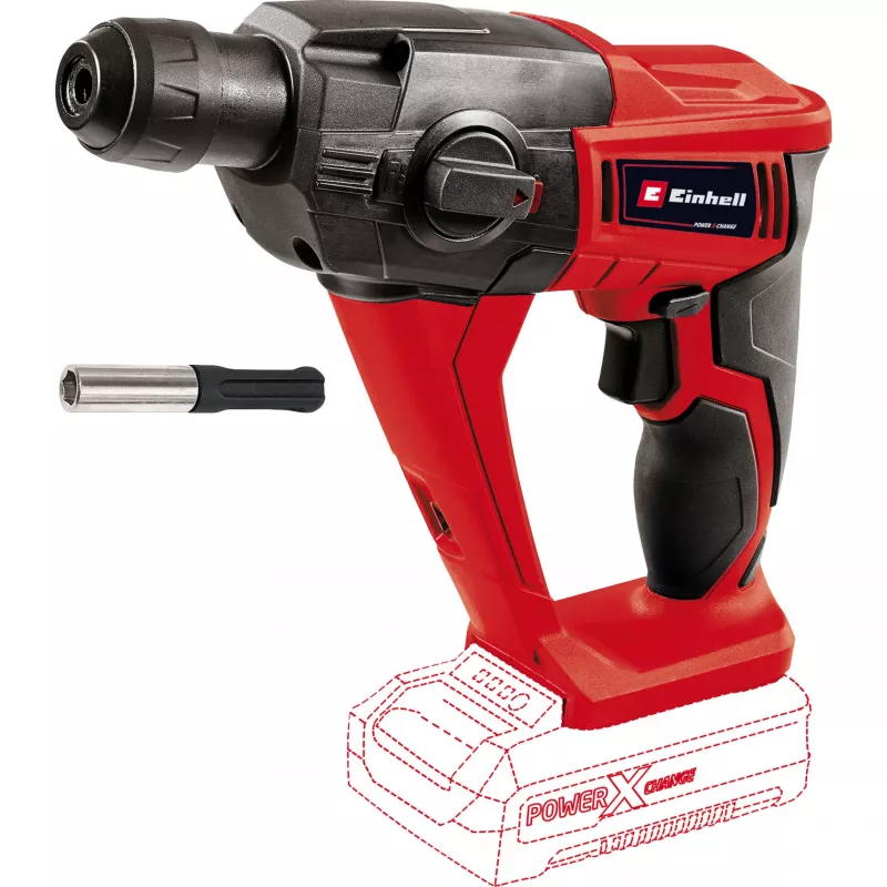 Martello perforatore a batteria EINHELL Power X-Change TE‑HD 18 Li, 18V, Li‑Ion 4,0 Ah Plus, con set punte e scalpelli