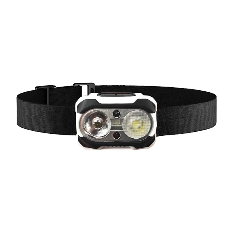 Lampada frontale Superfire HE10 lampada frontale LED, illuminazione compatta a mani libere, compatibile ricaricabile