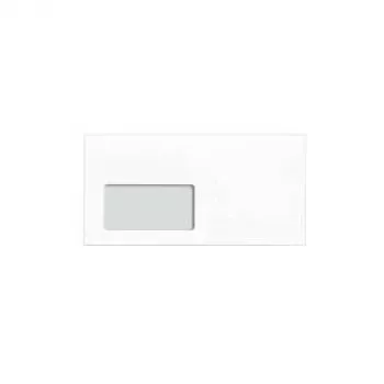 MAILmedia 80010474 busta DIN long (DL), con finestra, bianco, 80 g/m², autoadesiva