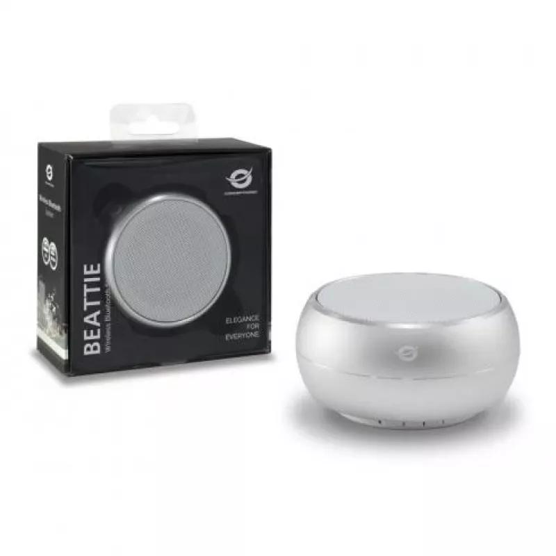Conceptronic BEATTIE 01S altoparlante Bluetooth wireless, 3 W, Bluetooth 3.0+HS, microfono integrato, microSD, Micro-USB, argento
