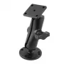 Supporto a doppia sfera con piastra AMPS rettangolare RAM Mount — sfere da 2,54 cm, alluminio, nero