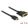 Adattatore cavo video DeLOCK 85655 3 m HDMI Type-A DVI nero