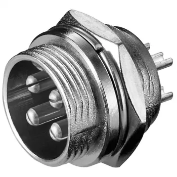 Connettore maschio da incasso per microfono, 4 pin, connessione da incasso nero, 1 pz.