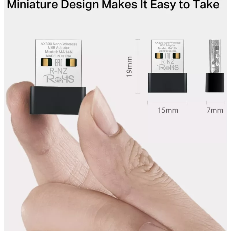 Mercusys MA14N AX3000 Nano adattatore USB Wi-Fi, fino a 287 Mbps