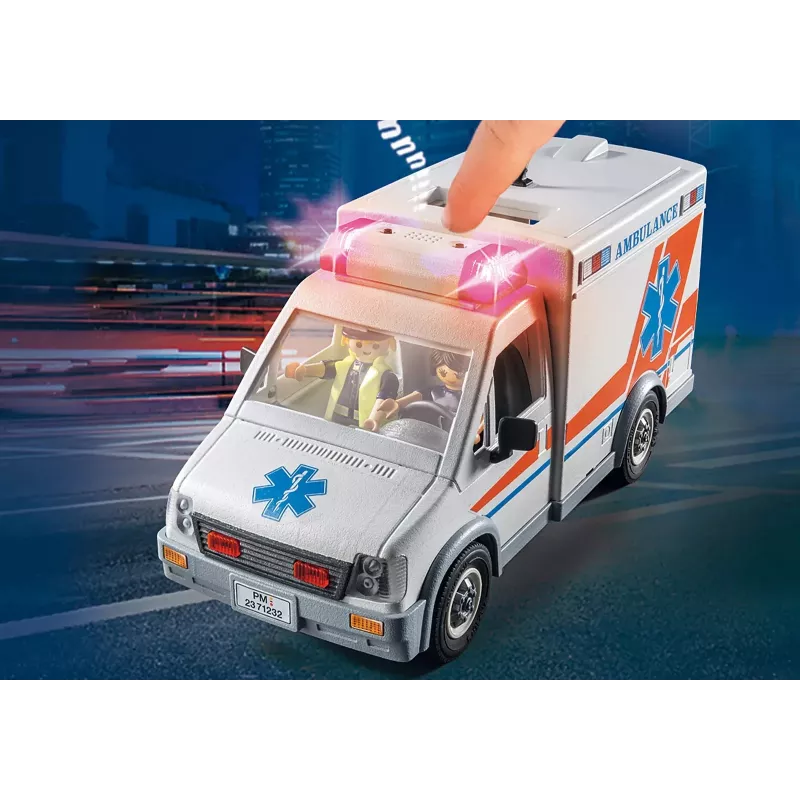 Ambulanza giocattolo PLAYMOBIL 71232 — multicolore, per 4–10 anni, batteria AAA
