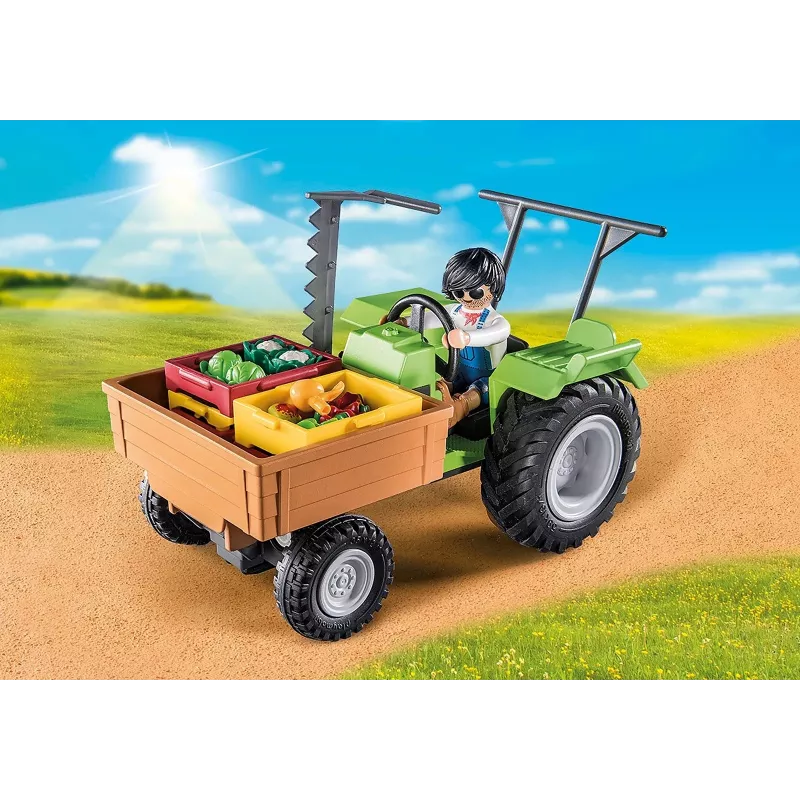 Playmobil trattore mietitrebbia con rimorchio - gioco simbolico e gioco fantasioso per bambini da 6 a 9 anni - Fat Brain Toys