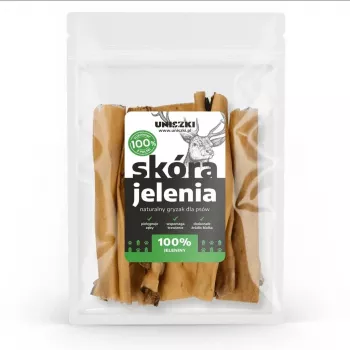 Snack per cani UNISZKI pelle di cervo 100 g — snack naturale da masticare per cani