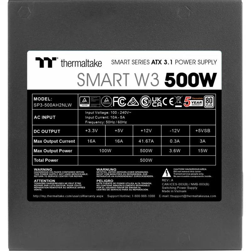 Alimentatore Thermaltake Smart W3 500 W