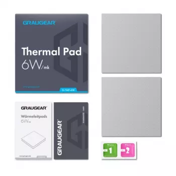 Pad termico GrauGear G-TMP-6W 100×100×1 mm, conduttività termica 6 W/m·K