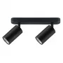 Maclean MCE452 B faretto da parete e soffitto, orientabile, alluminio, 2xGU10, nero opaco