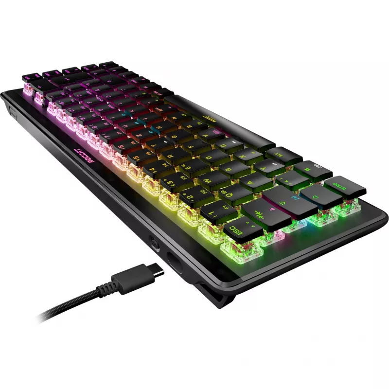 Vulcan II Mini Air, tastiera gaming nera, layout DE, TITAN II Optical Red