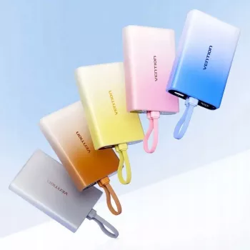 Caricabatterie portatile Vention 10000 mAh con USB-C, Lightning e USB-A, uscita 22,5 W, rame