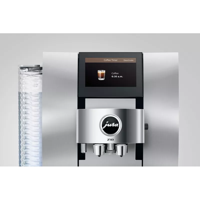 Macchina per caffè espresso automatica JURA Z10 (EB) — serbatoio acqua 2,4 L, macinacaffè integrato, 1450 W, alluminio/bianco