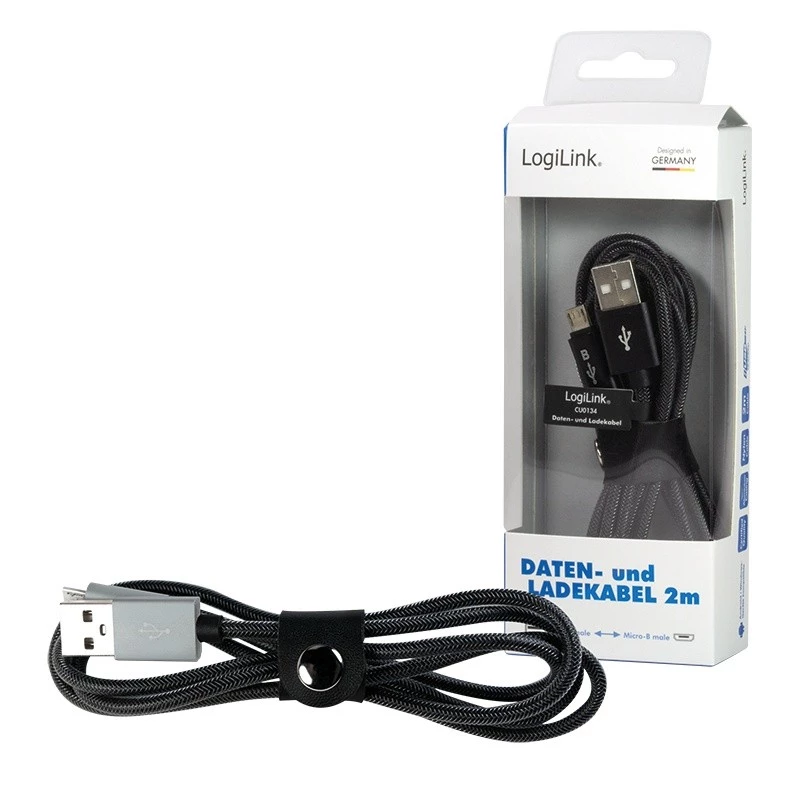 Cavo di sincronizzazione e ricarica USB-A a connettore maschio Micro-B 2m