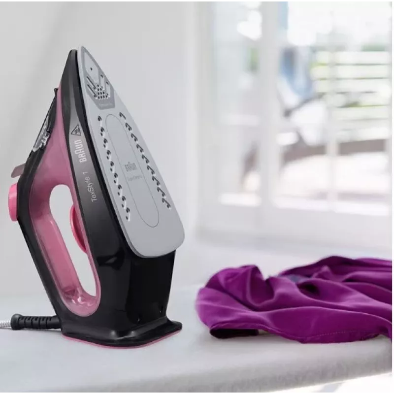 Braun TexStyle 1 ferro da stiro a secco e a vapore piastra in ceramica 2000 W nero, viola