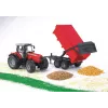 Modello trattore BRUDER Massey Ferguson 7480 con rimorchio ribaltabile