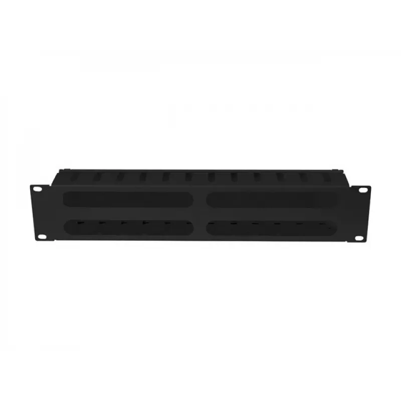 Organizzatore di cavi per rack 19 pollici 2U LANBERG AK-1705-B, nero