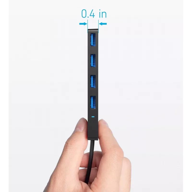 Hub USB Anker Ultra sottile A8309G11 — host USB Type-C, 3× USB 3.2 Gen 1 Type-A, compatto 103×30×10 mm, nero
