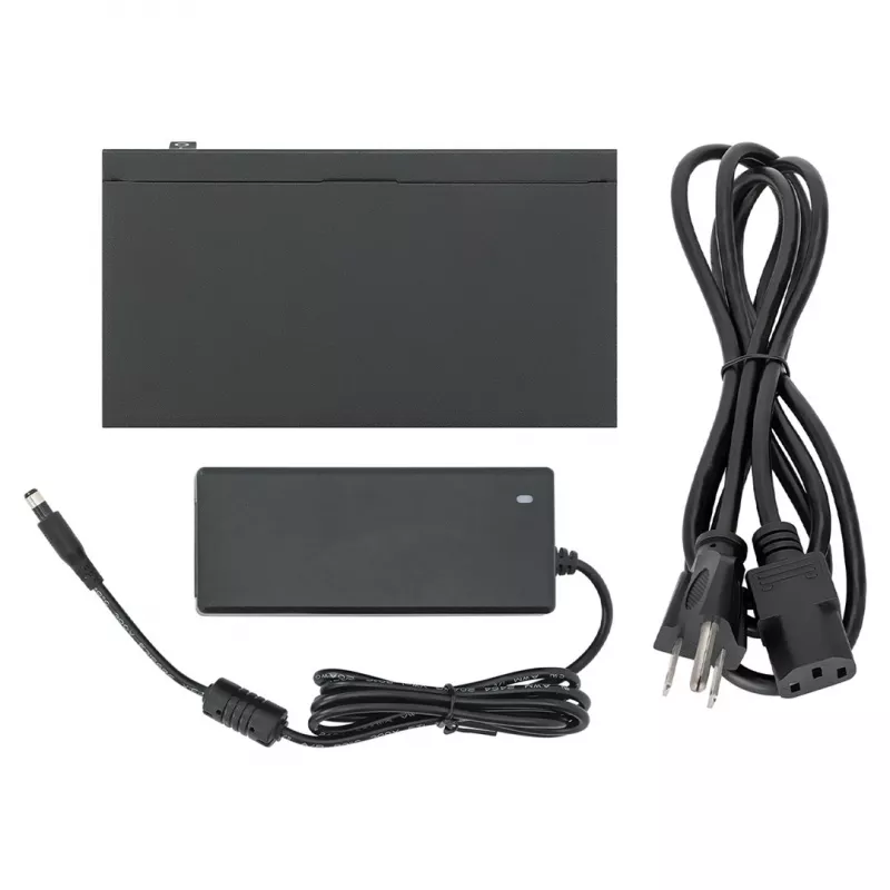 Switch Gigabit 5xPoE Passthrough, alimentato tramite PoE o AC, 68W