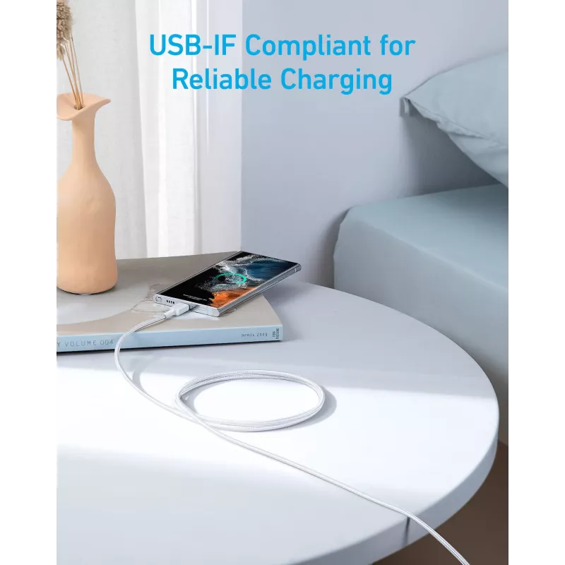 Cavo USB-C a USB-C Anker 322 — 1,8 m, bianco