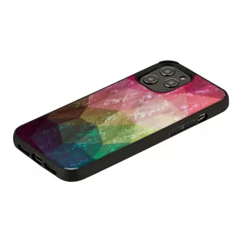Custodia iKins per Apple iPhone 12 / 12 Pro — design fiori d'acqua, nero