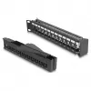 Patch Panel Keystone DeLOCK 19 pollici 24 porte con scarico di trazione 1HE angolato nero