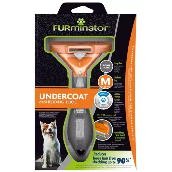 Strumento per la rimozione dei nodi FURminator M per cani a pelo lungo, lama in acciaio inox, taglia M (razze di taglia media 10–25 kg)