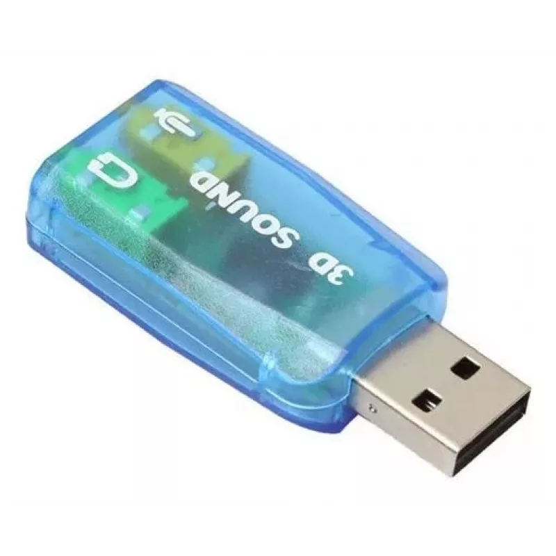 Scheda audio esterna USB Gembird Virtus2 — interfaccia USB, cuffie 3,5 mm, blu trasparente