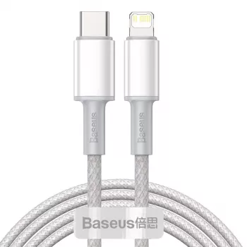 Cavo USB-C a Lightning Baseus High Density intrecciato, 20W, PD, 2m (bianco)