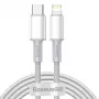 Cavo USB-C a Lightning Baseus High Density intrecciato, 20W, PD, 2m (bianco)
