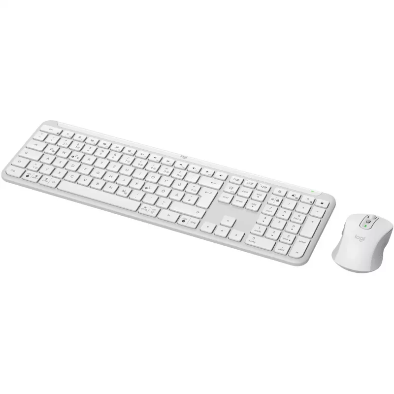 Tastiera e mouse Logitech MK950 Signature Slim con Office RF Wireless + Bluetooth QWERTZ tedesco grafite bianco