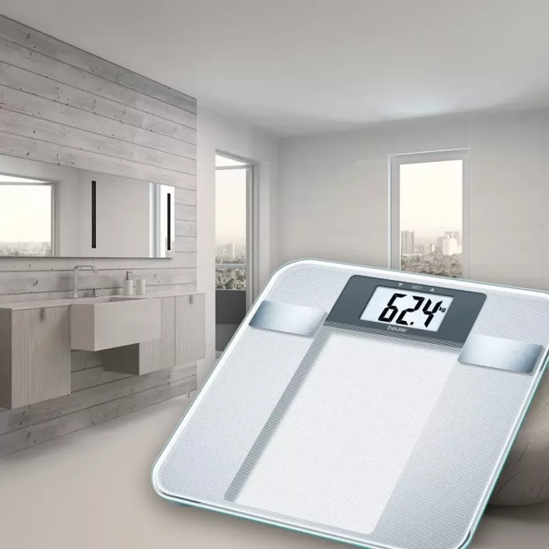 Bilancia pesapersone elettronica Beurer BG 13 Square grigia, trasparente