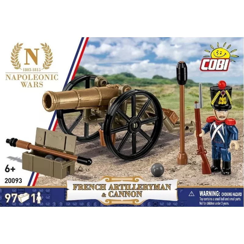 Set di costruzioni artigliere francese con cannone, 97 pezzi
