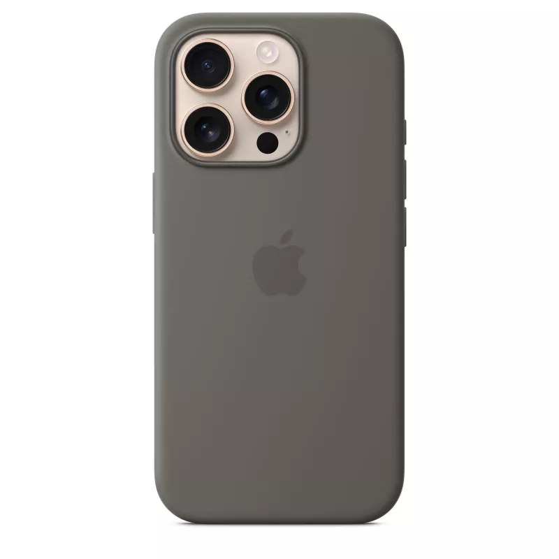 Apple iPhone 16 Pro Custodia in silicone compatibile MagSafe - Grigio pietra