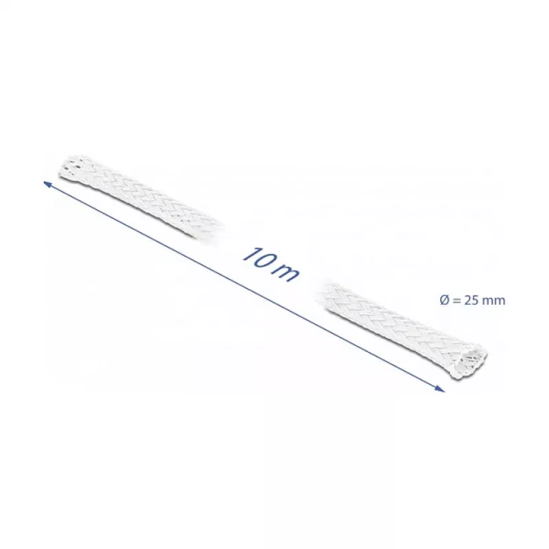 Guaina intrecciata DeLOCK 20806 10 m x 25 mm bianco