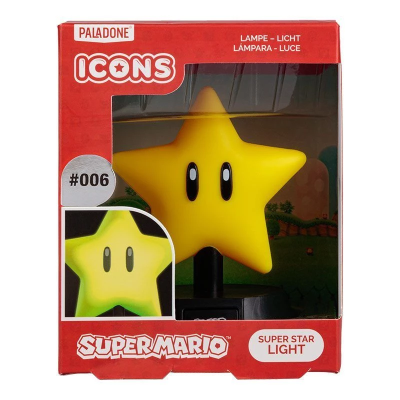 Lampada da tavolo Paladone Super Mario Super Star Icon Light — luce notturna LED decorativa
