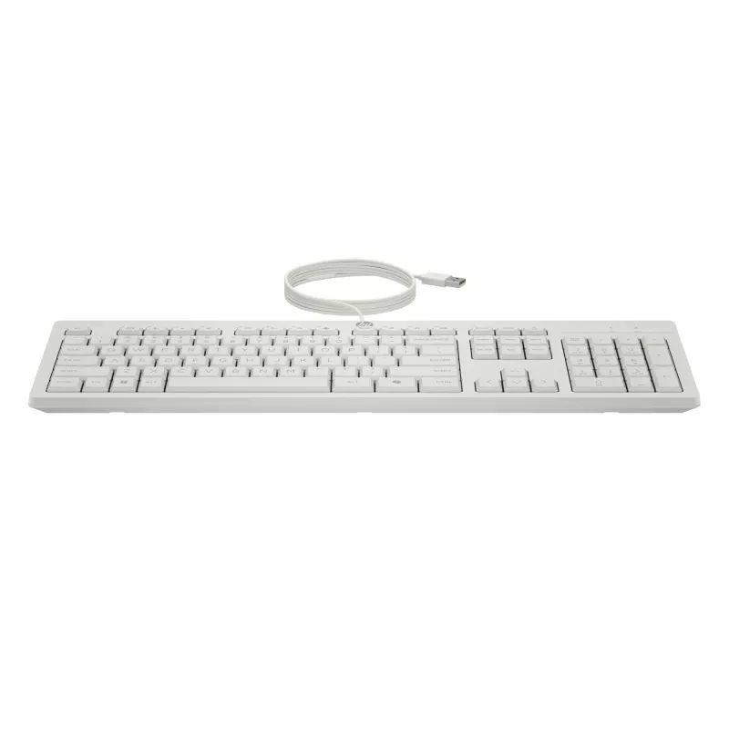 HP 225 G2 Combo mouse e tastiera USB con filo, tasto Copilot – Cashmere White – ESTONE