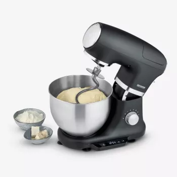 Robot da cucina Severin KM 3898 1000 W 5,5 L nero acciaio spazzolato argento